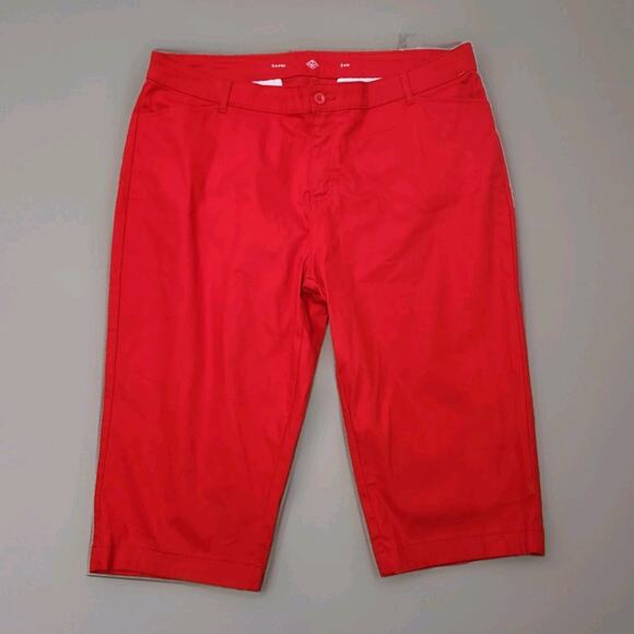 St John’s Bay Mid Rise Secret Slender Red Capri Pants 24W - Picture 1 of 5